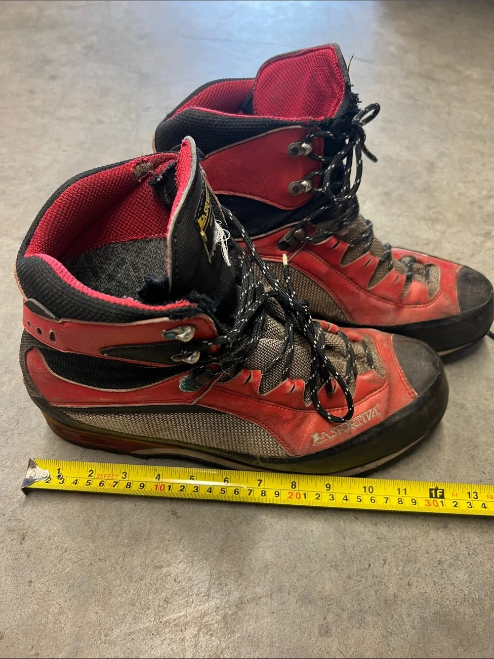 La Sportiva Red and Black Mountaineering Boots